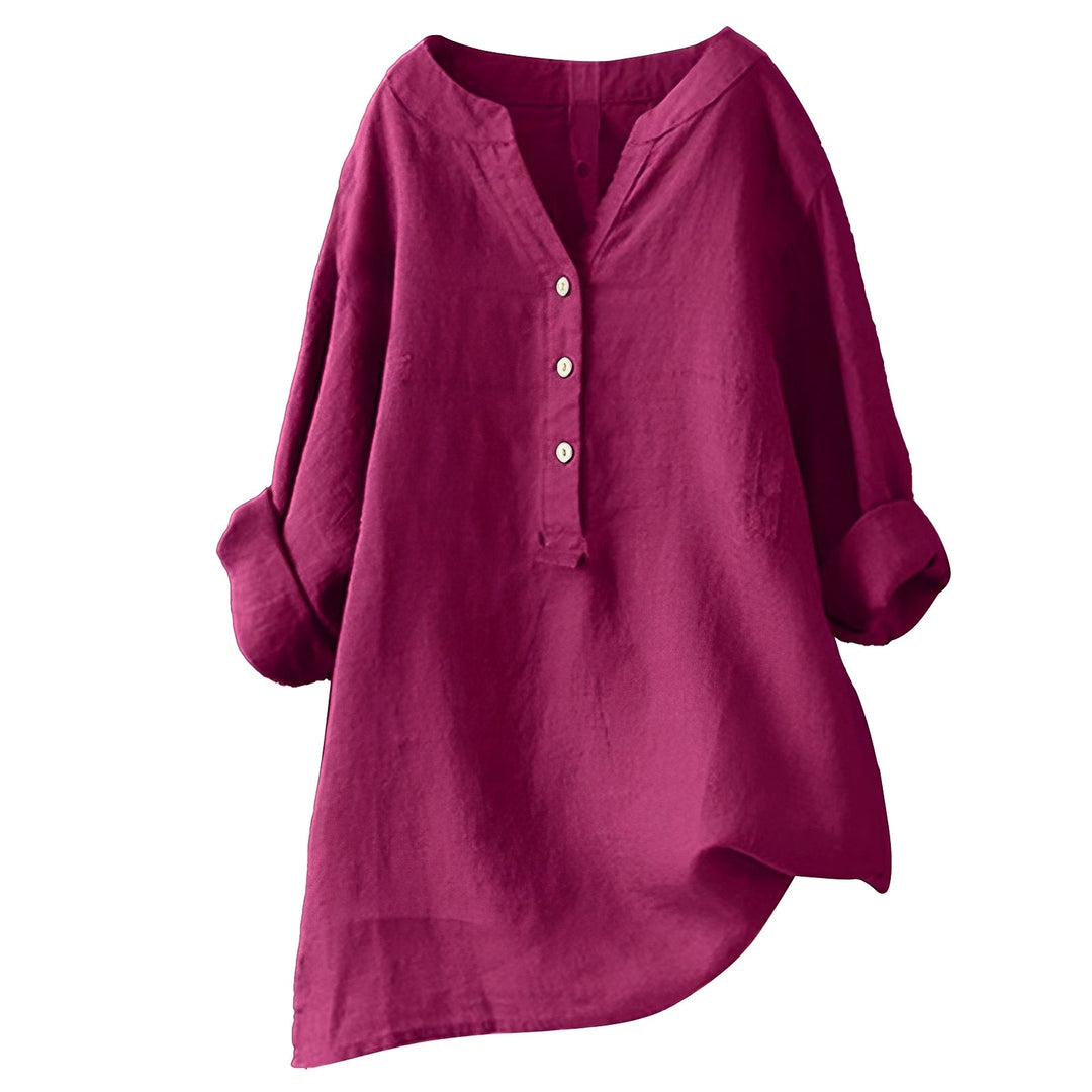 Blusa feminina Bethany elegante e solta, ideal para conforto diário e look casual chique. Perfeita para o verão.