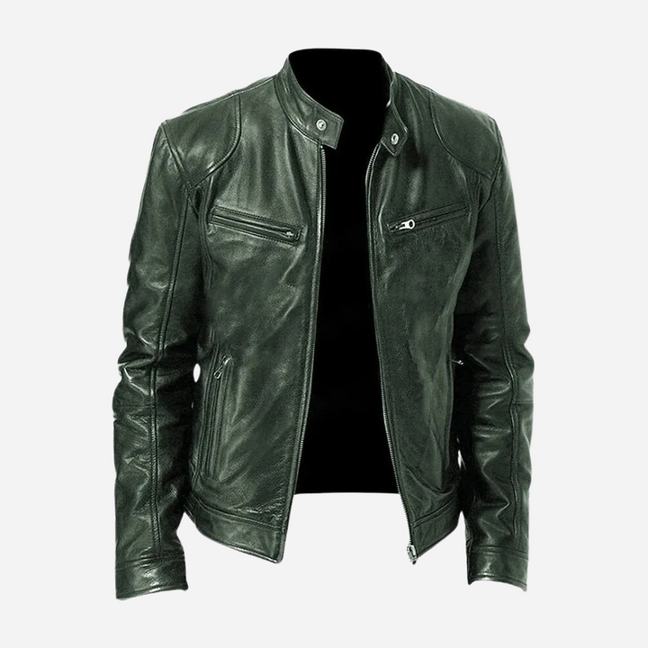 Jaqueta masculina moderna e elegante, oferece conforto e estilo urbano. Ideal para looks casuais de outono/inverno.