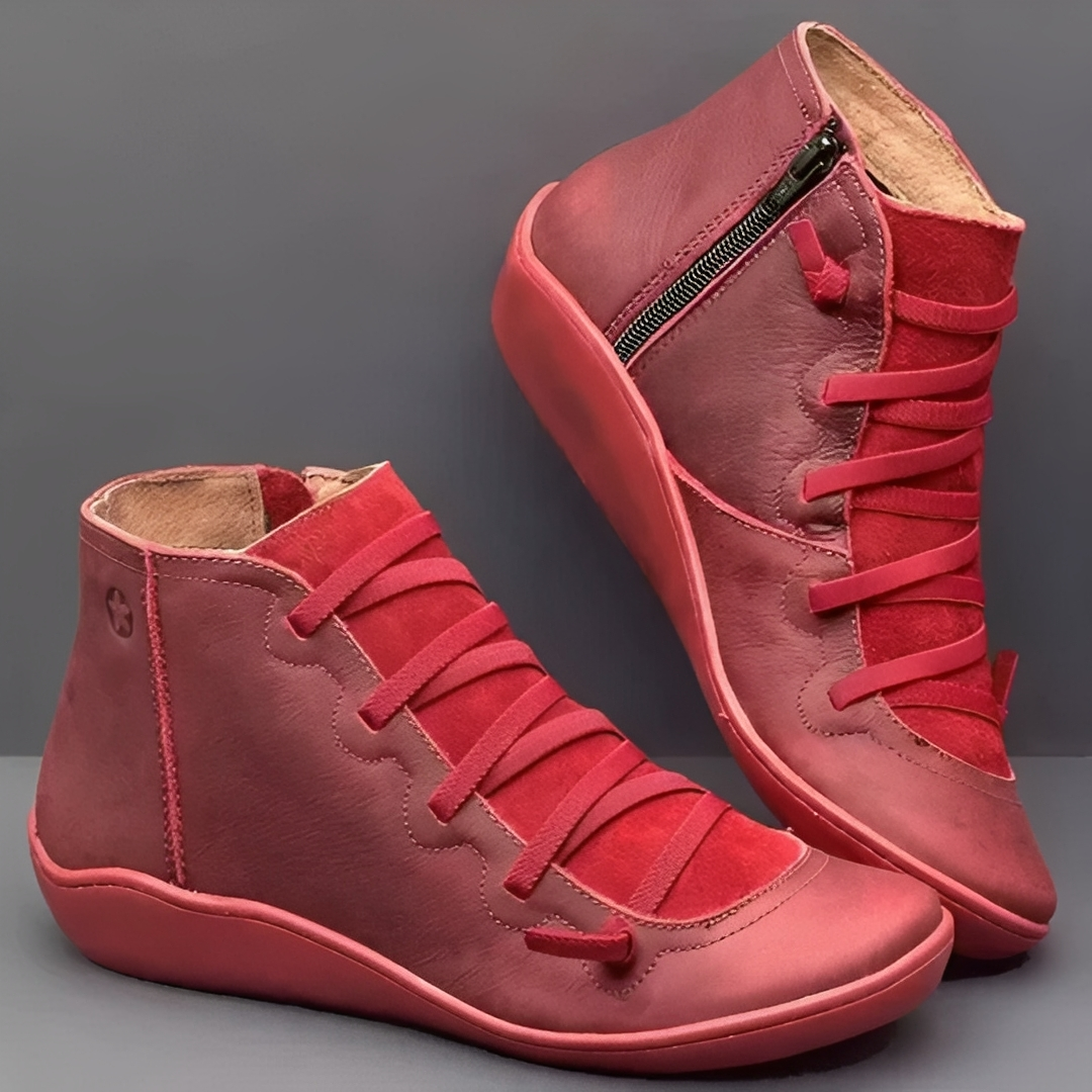 Botas femininas de cano curto, modelo casual com cadarço, perfeitas para o conforto diário no outono.