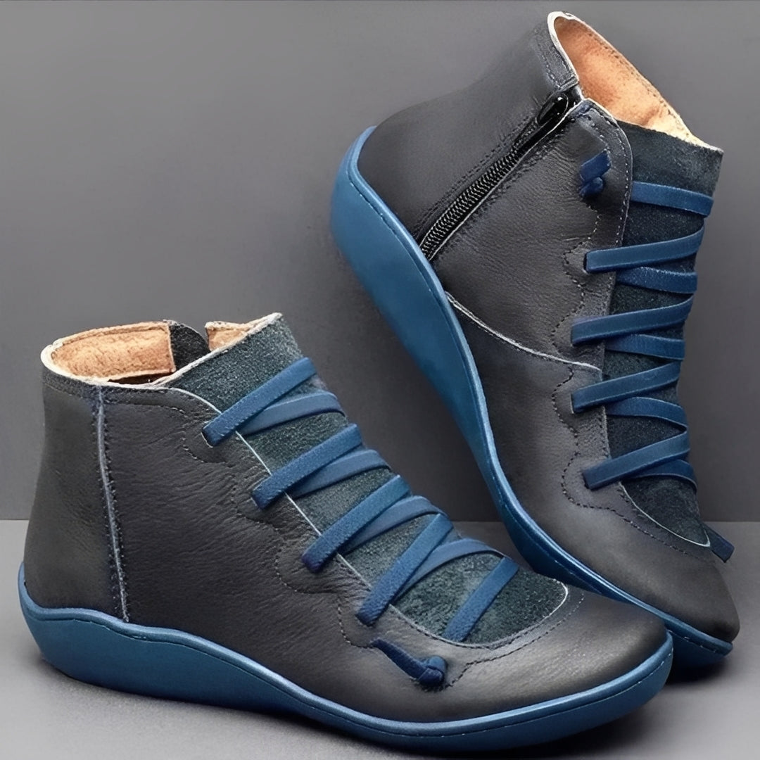 Estilosos botins femininos com cadarço, casuais e confortáveis. Um sapato essencial para a moda outono.