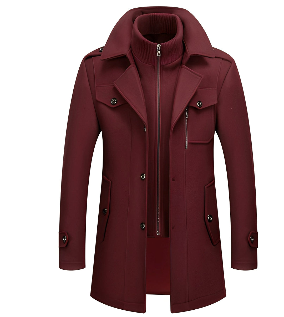 Casaco masculino de inverno elegante, com forro térmico e design moderno, perfeito para o vestuário homem na estação fria.