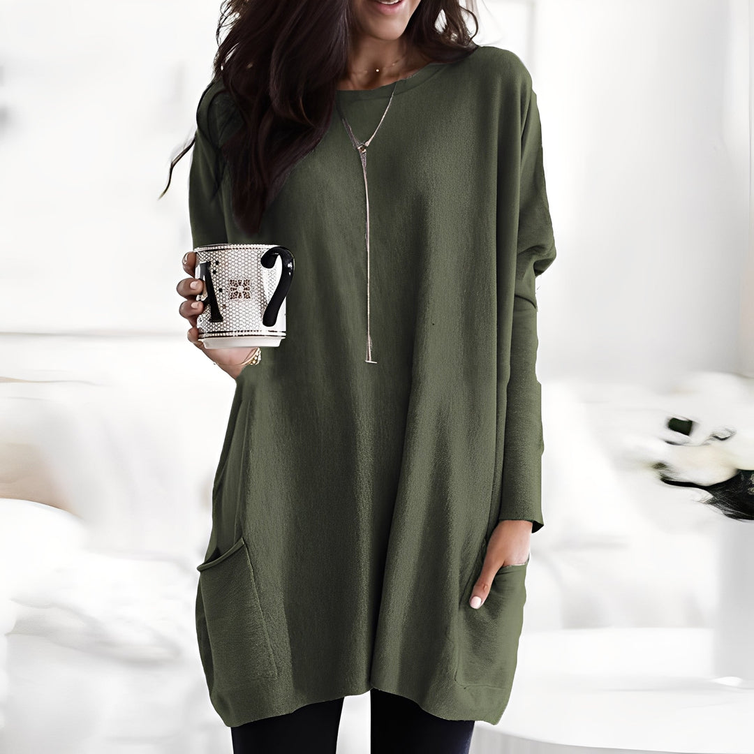 Pulôver feminino versátil, camisola de outono/inverno, moderna e aconchegante.