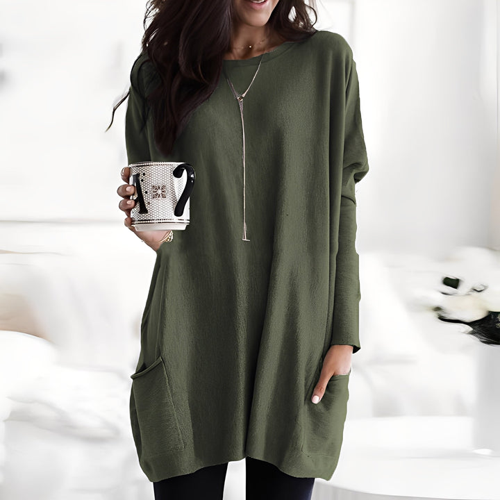 Pulôver feminino versátil, camisola de outono/inverno, moderna e aconchegante.