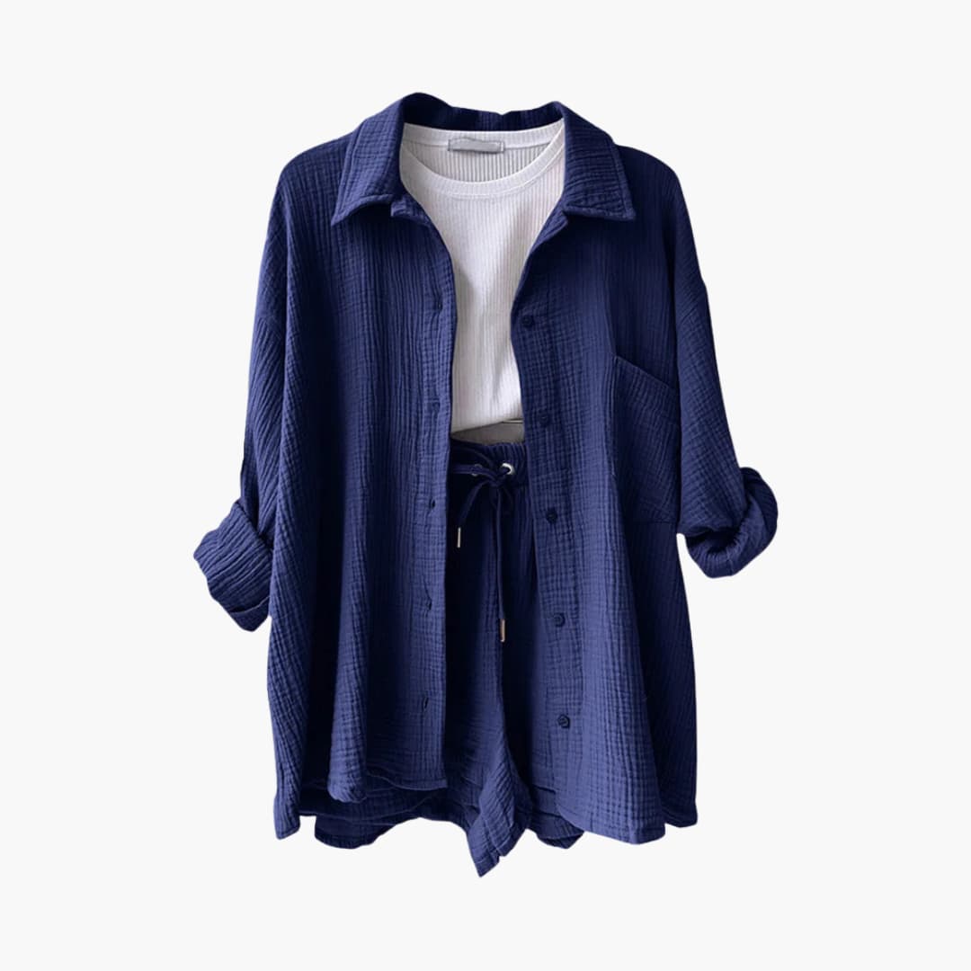 Verão com estilo: conjunto feminino Aurélie, roupa casual chique de duas peças, confortável.