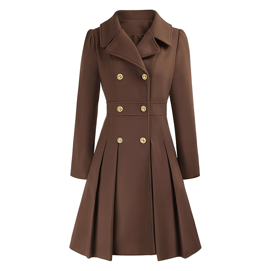 Casaco trench-coat feminino, corte impecável, abotoamento duplo, estilo outono/primavera.