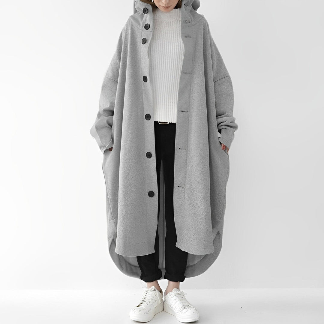 Trench coat feminino Cailyn longo, ideal para moda de inverno. Jaqueta elegante e aconchegante na primavera/outono.
