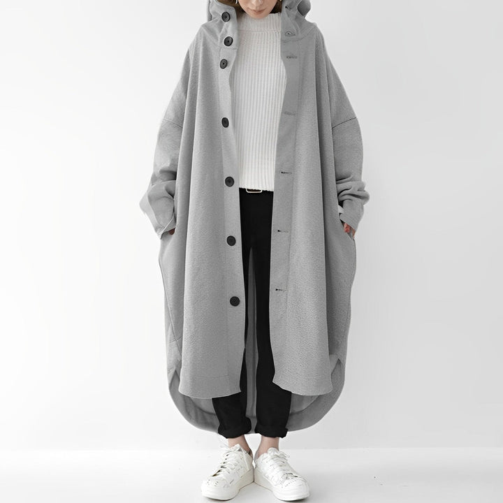 Trench coat feminino Cailyn longo, ideal para moda de inverno. Jaqueta elegante e aconchegante na primavera/outono.