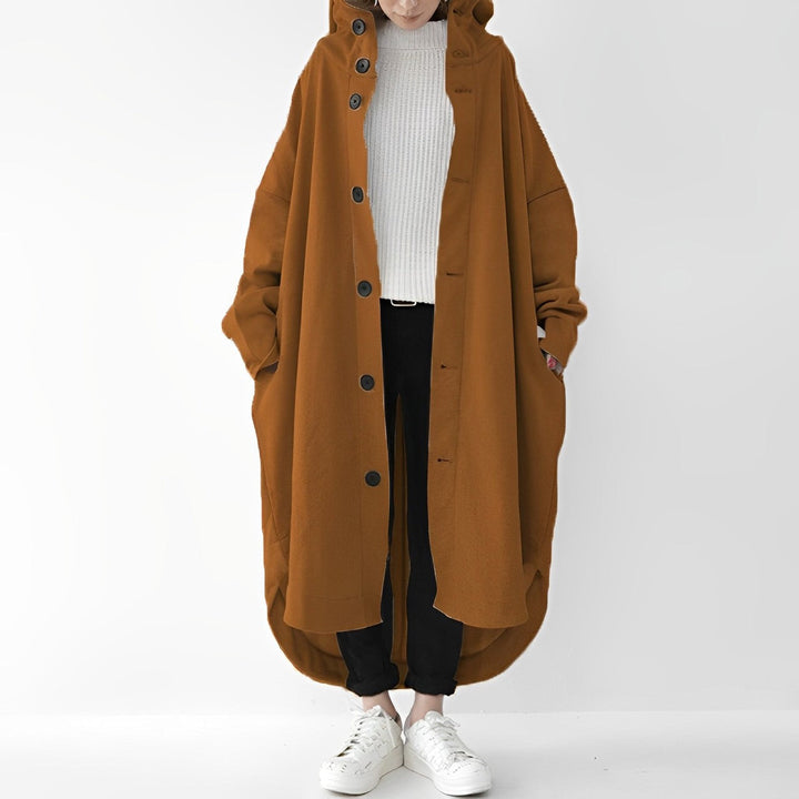 Trench Coat Cailyn feminino longo, um outwear elegante para inverno. Conforto e estilo na moda de primavera e outono.