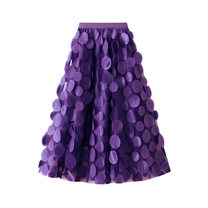 Saia midi feminina com bolinhas, ideal para moda casual elegante. Um toque de versatilidade e estilo.