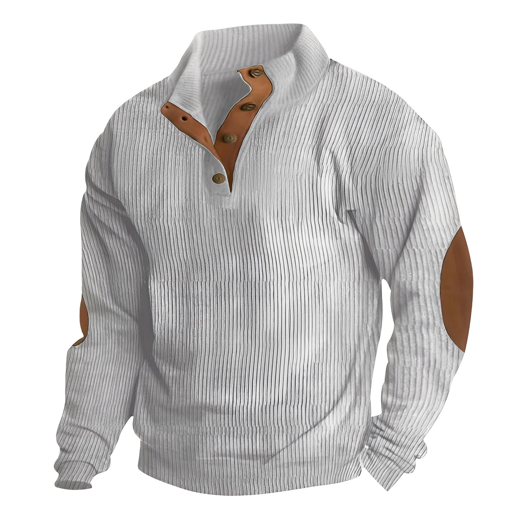 Suéter masculino vintage em malha premium, toque aconchegante e estilo atemporal para o inverno.