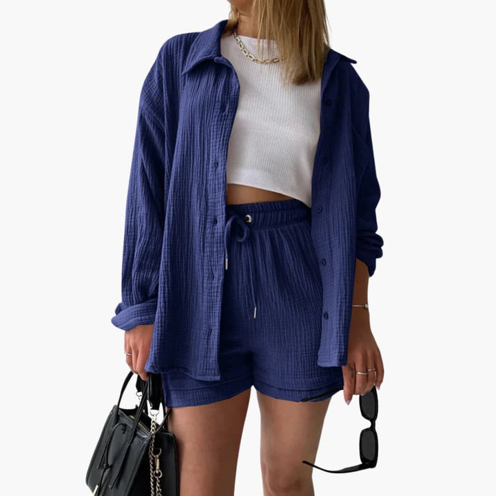 Conjunto de verão feminino Aurélie, confortável, elegante e perfeito para diversas ocasiões.