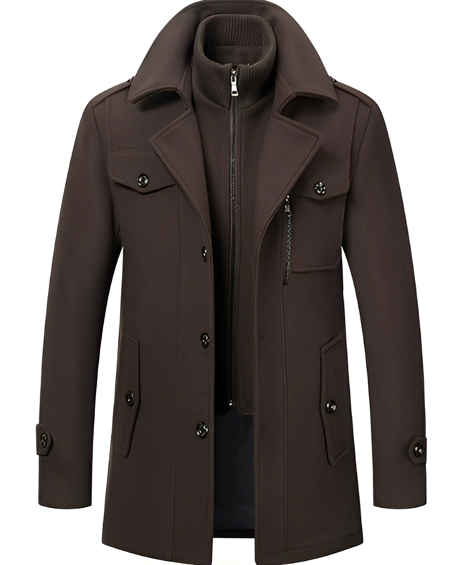 Casaco de inverno masculino premium, resistente ao frio, ótimo para outerwear e moda inverno com visual sofisticado.