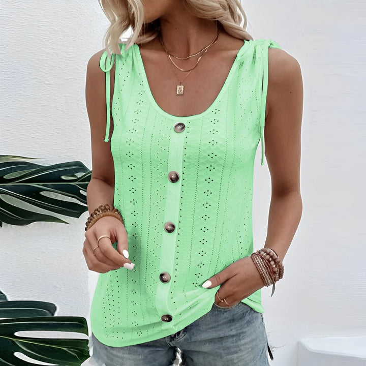 Regata feminina elegante e confortável. Blusa sem mangas ideal para a moda de verão casual.