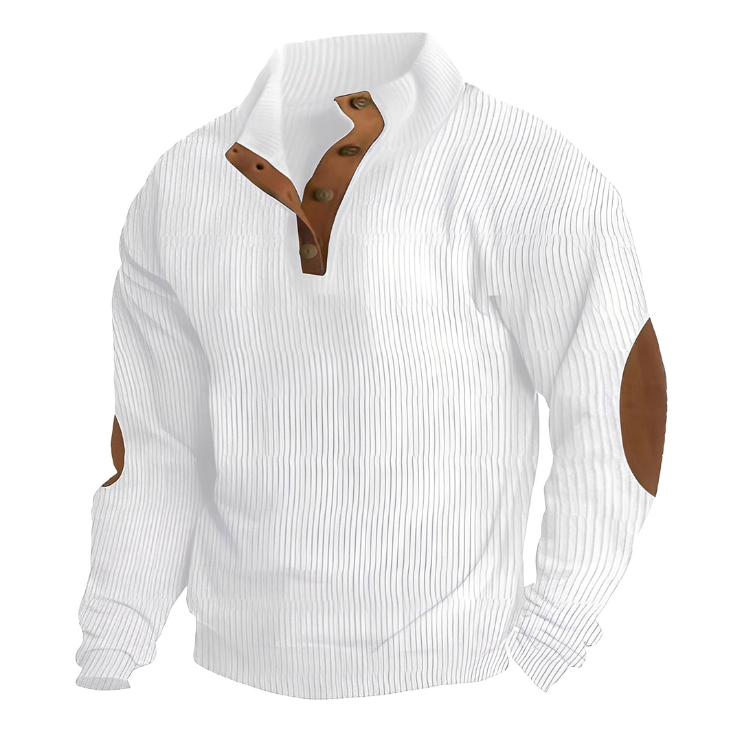 Homem vestindo suéter masculino vintage e confortável. Estilo casual perfeito para dias frios de inverno.