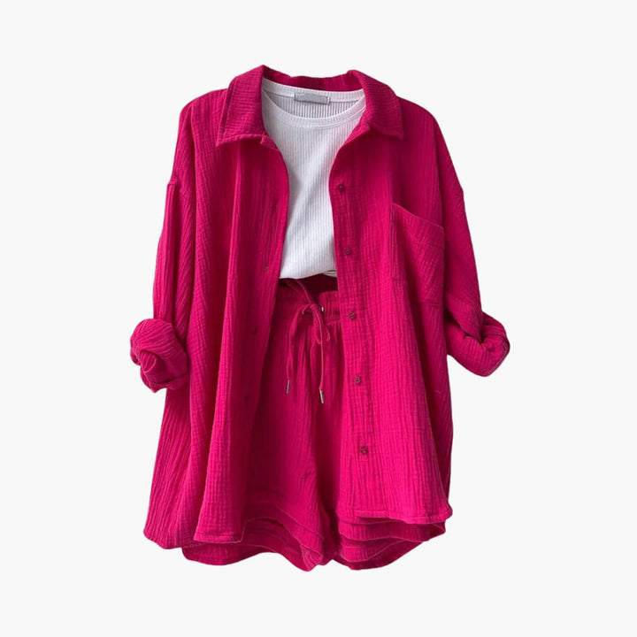 Moda feminina: conjunto de verão Aurélie, duas peças casual chique e confortáveis.