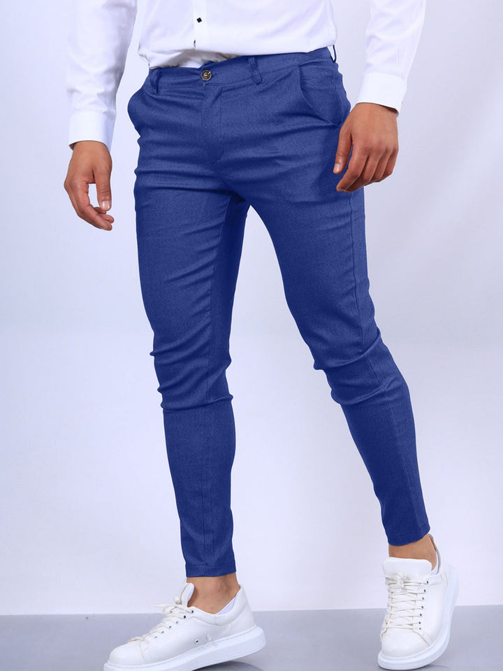 Calças masculinas slim-fit, estilo moderno e conforto para o dia a dia. Perfeitas para moda masculina casual.