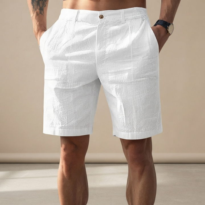 Bermuda masculina casual reta, perfeita para conforto diário e moda verão. Shorts masculinos descontraídos.