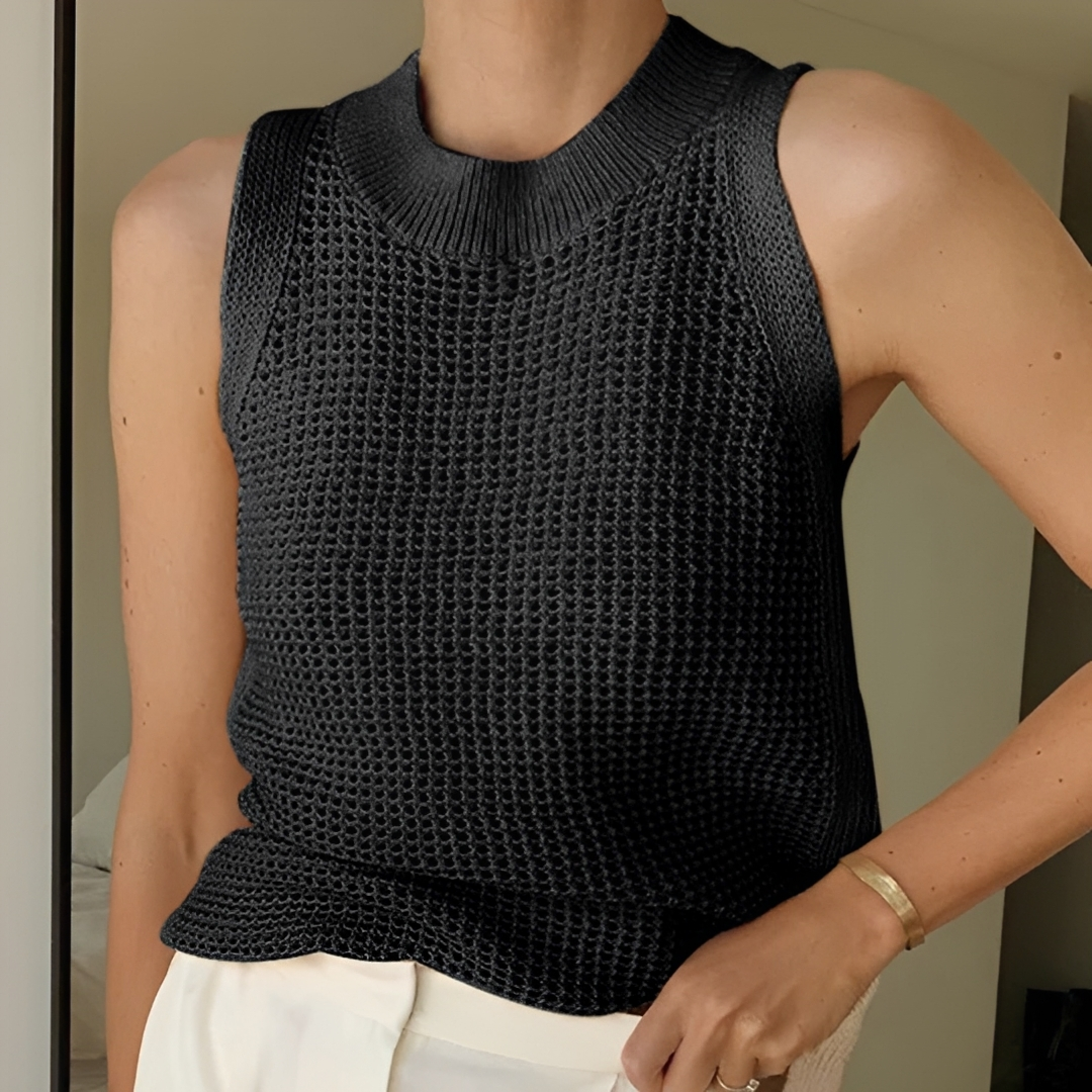 Top feminino sem mangas, blusinha fresca e moderna, ideal para o conforto no verão.