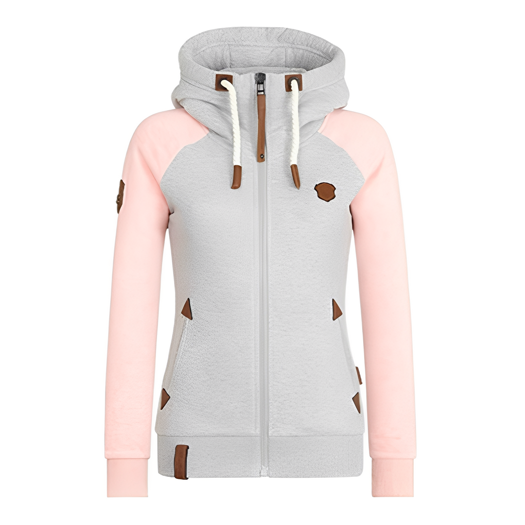 Moletom feminino aconchegante e moderno com capuz. Perfeito para o inverno, mantém você aquecida com estilo casual.