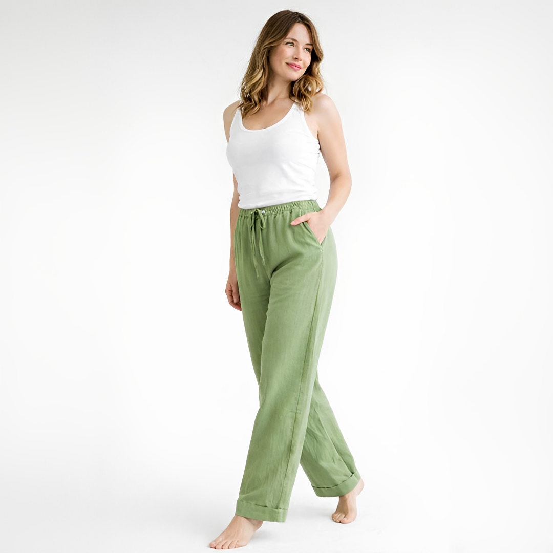 Calça feminina de verão super confortável, com estilo moderno e liberdade de movimento para a tendência da estação.
