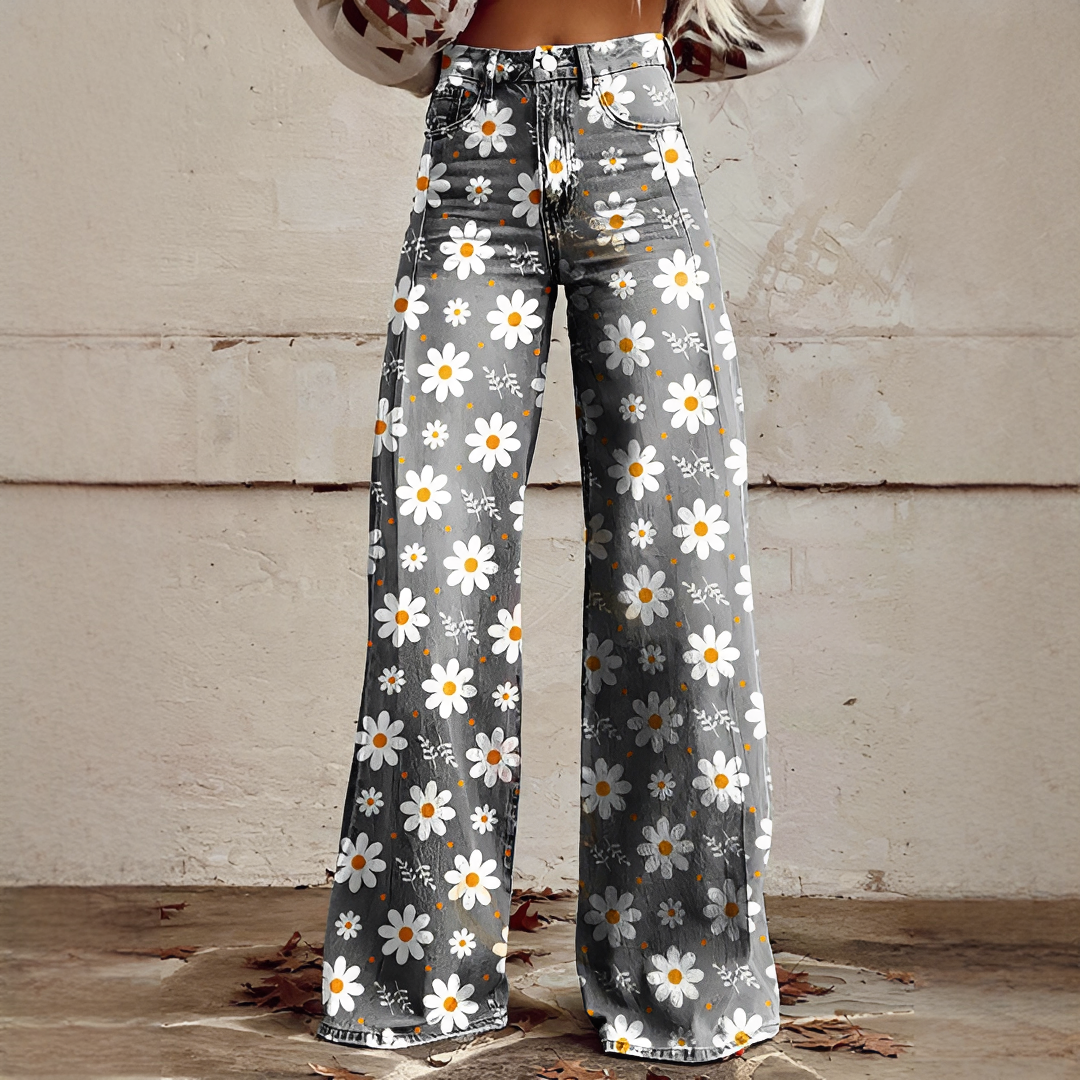 Calças femininas de perna larga elegantes, perfeitas para verão e conforto casual. Moda feminina versátil.