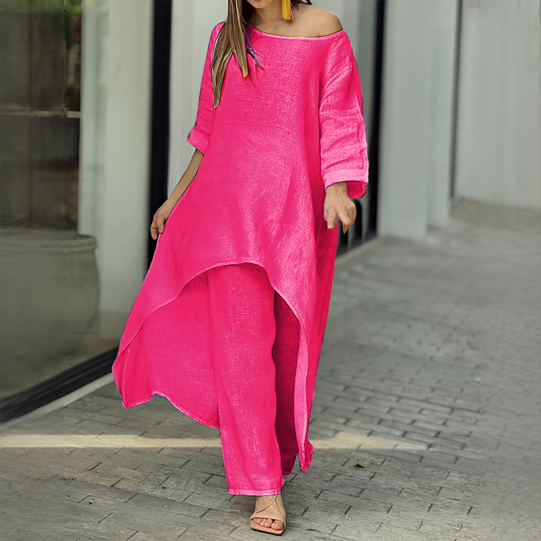 Roupa feminina de duas peças para verão, estilo descontraído, conforto e moda para o dia a dia.