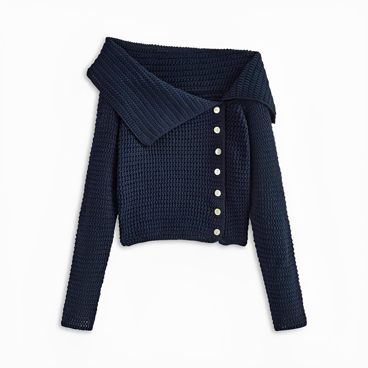 Suéter feminino Ginalyn assimétrico de um ombro, pulôver elegante para moda casual de inverno/transição.