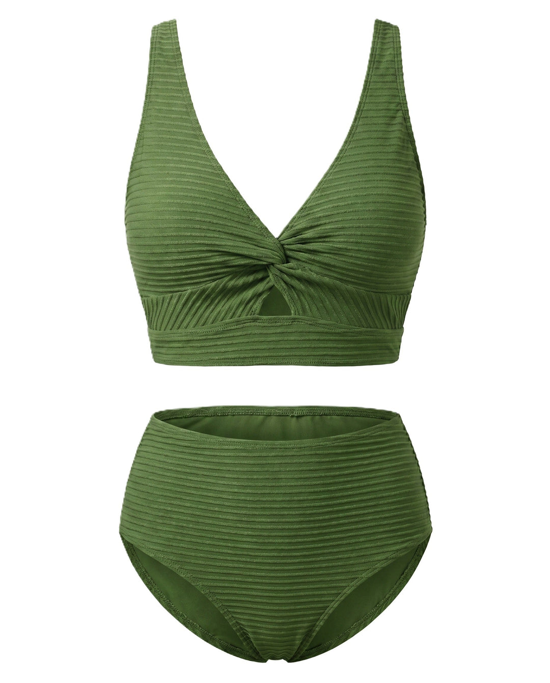 Biquíni feminino cintura alta para verão; moda praia e conforto.