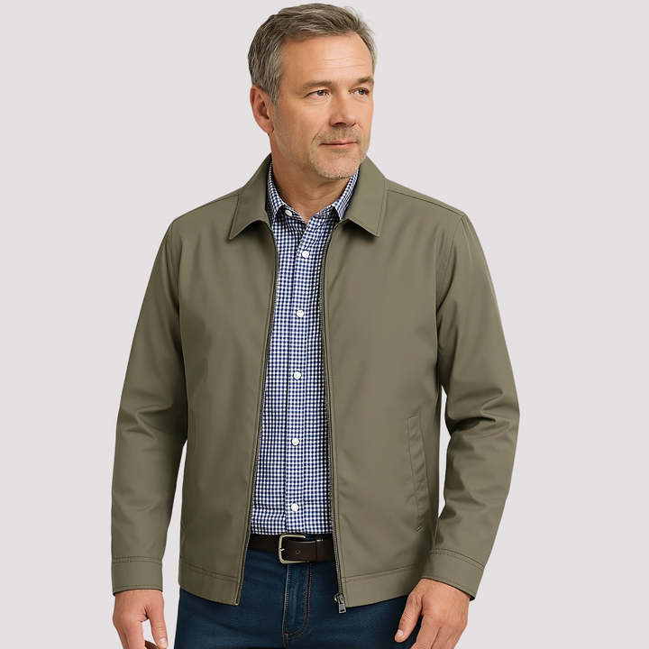 Jaqueta masculina casual verde para todas as estações. Casaco versátil, ideal para o dia a dia e moda primavera/outono.