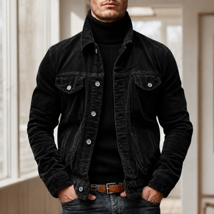 Jaqueta cargo masculina com design multibolsos, perfeita para outono/inverno e vestuário casual.