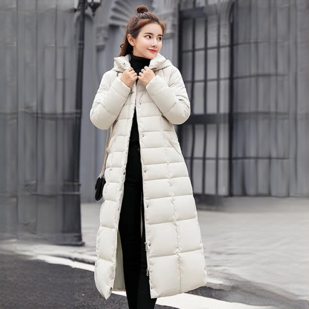 Casaco feminino elegante para inverno, sobretudo quente e confortável, ideal para moda feminina.