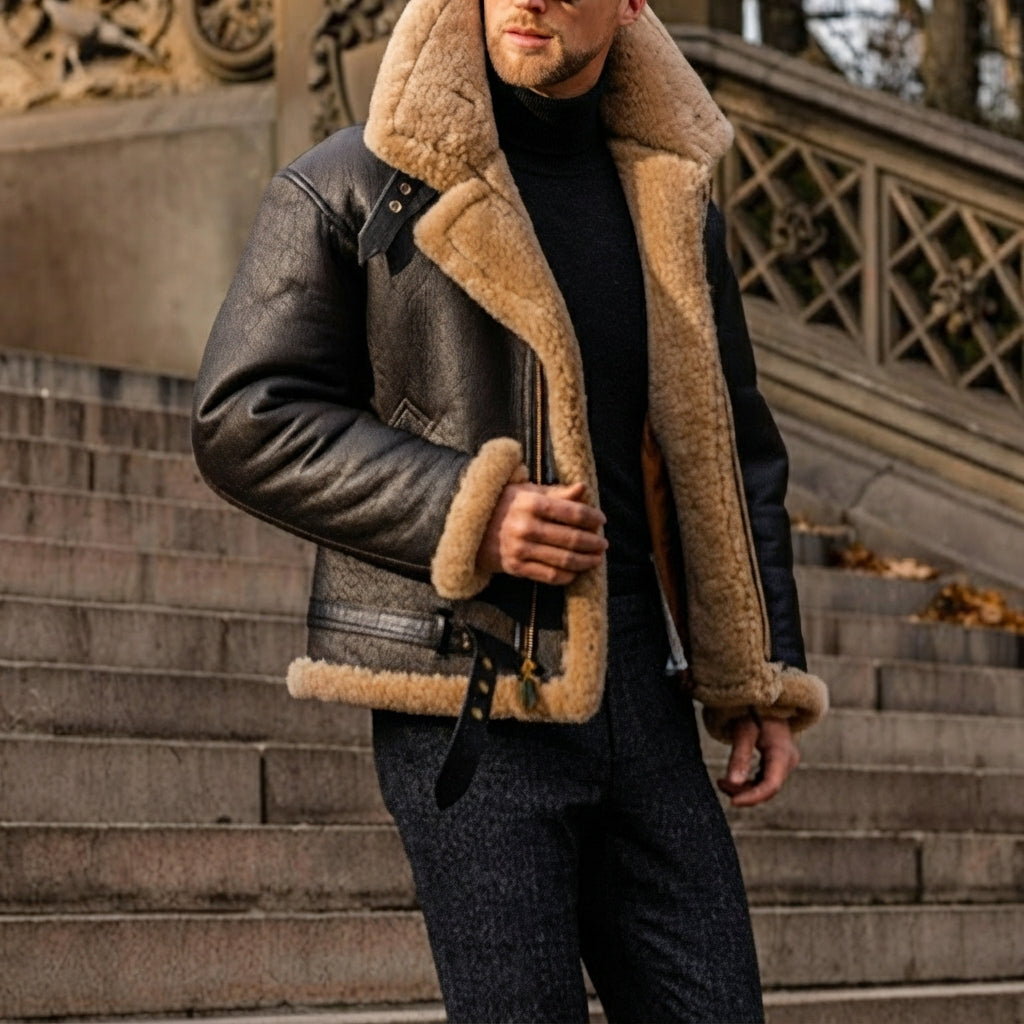 Jaqueta masculina Jeffrey clássica para inverno. Casaco agasalho versátil, ideal para moda casual e roupa masculina.