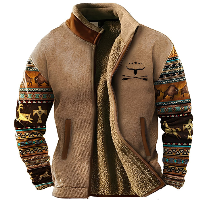 Jaqueta masculina quente para aventura, ideal para inverno e caminhadas, oferece conforto e proteção outdoor.