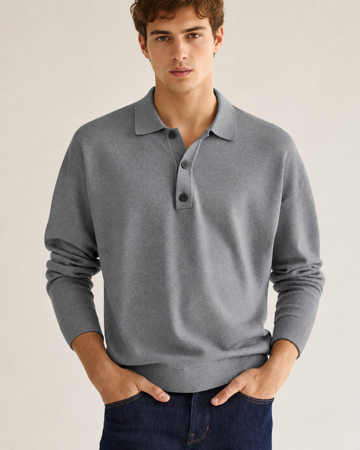Camisa masculina casual e confortável com gola. Estilo versátil para o dia a dia na primavera/outono.