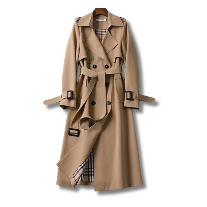 Sobretudo feminino clássico para mulher, ideal para outono inverno, estilo elegante e atemporal.