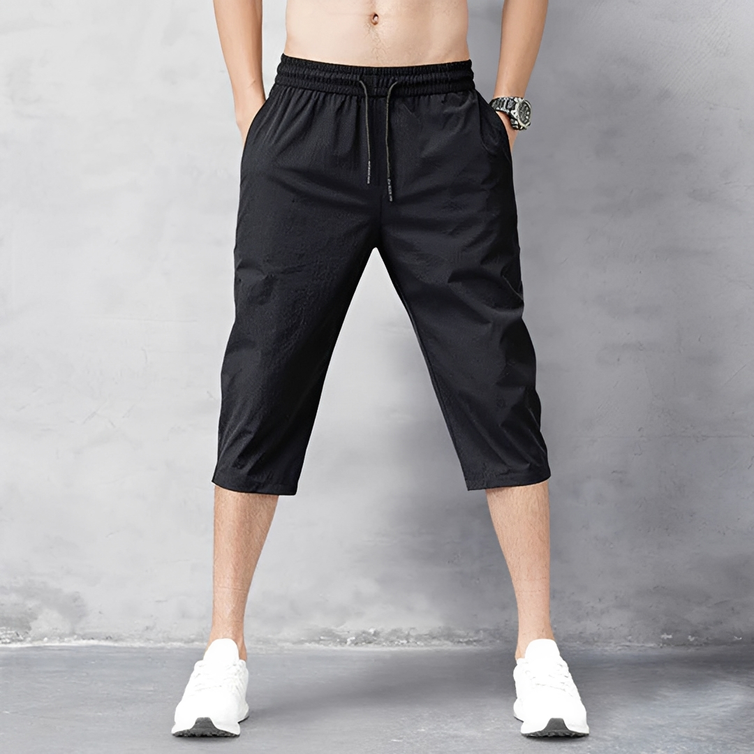 Bermuda masculina casual com stretch, perfeita para conforto e estilo no verão. Ideal para dias quentes e moda praia.