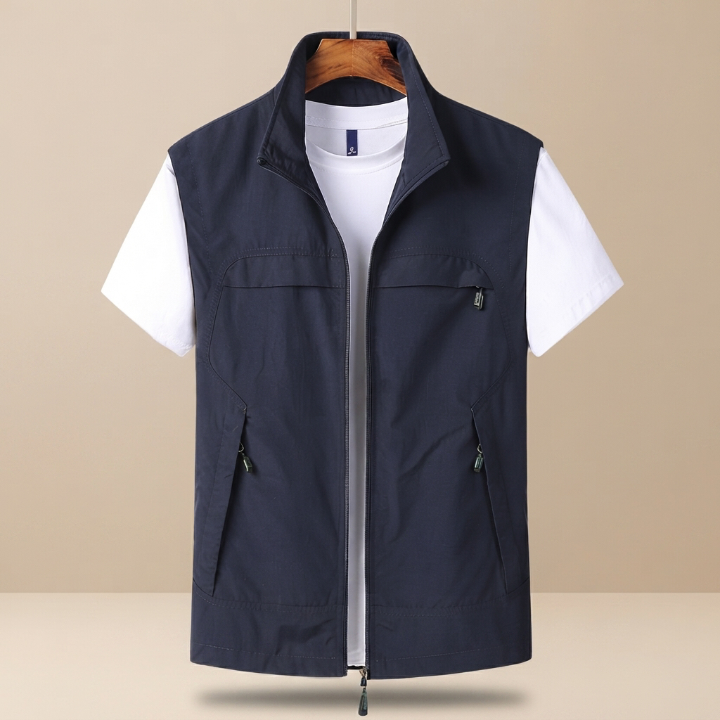 Colete masculino leve para o verão, estilo casual. Conforto e roupa masculina essencial.