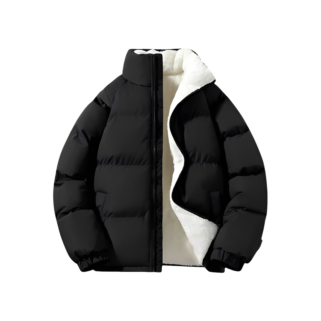 Roupa masculina de inverno: jaqueta acolchoada casual, perfeita para proteção e estilo na moda inverno.