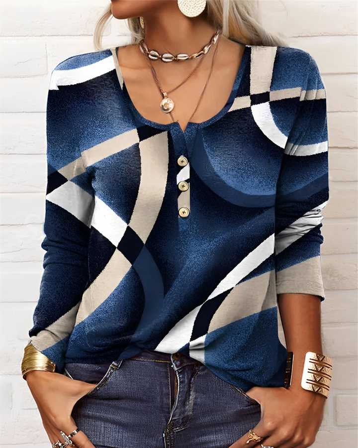 Blusa feminina elegante de verão com meio botão, ideal para um estilo versátil e moderno. Moda casual.