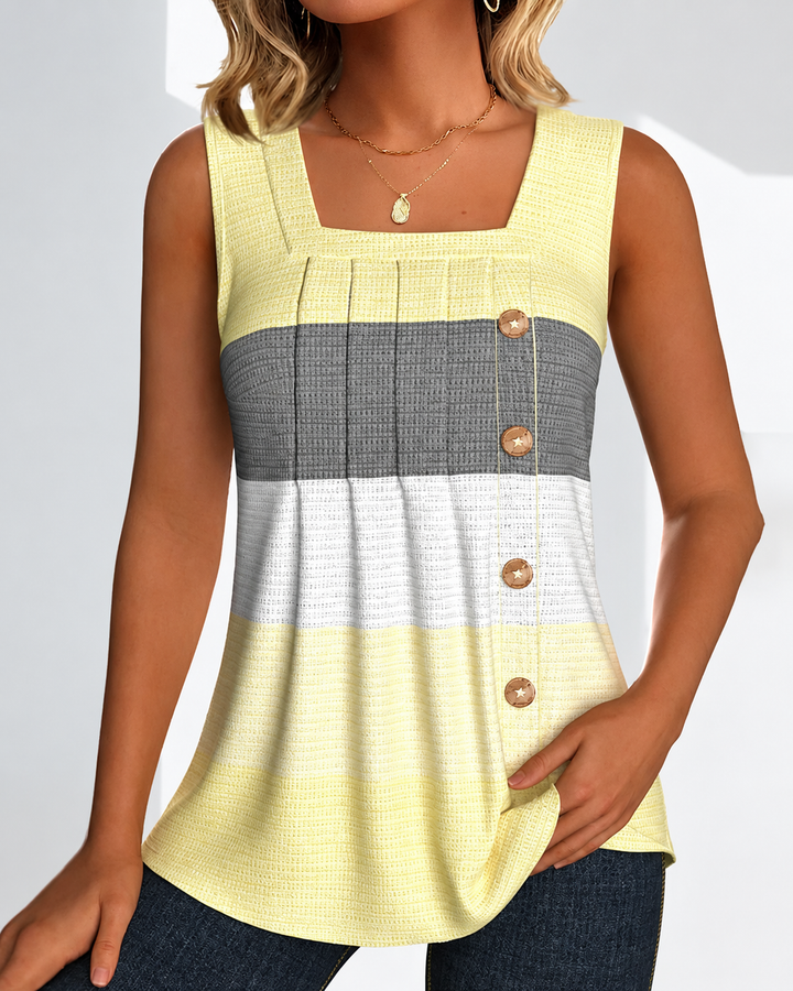 Moda feminina: blusa plissada listrada, um toque de estilo casual e conforto para o verão.
