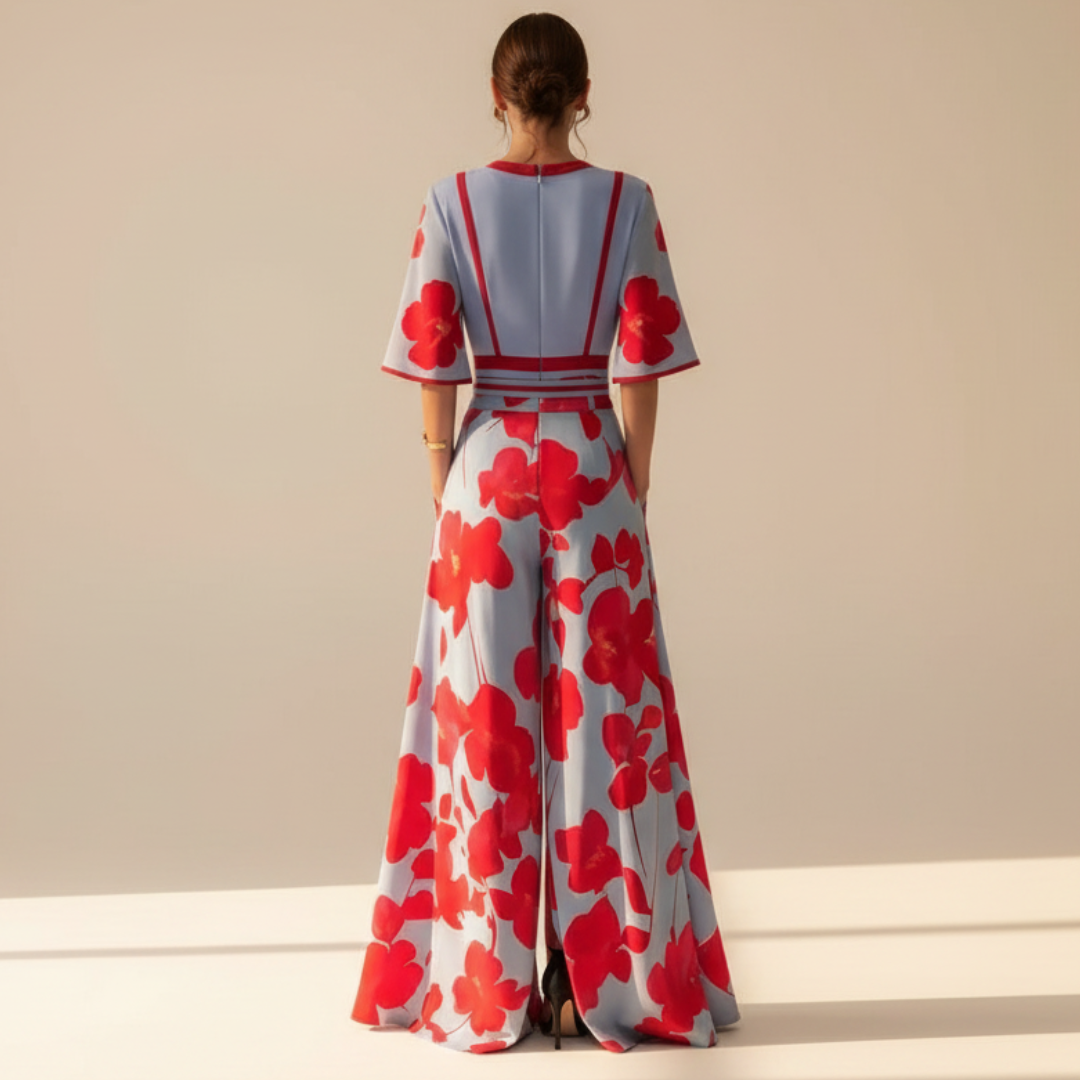 Vestido longo feminino de verão com decote em V. Estilo elegante para mulher, ideal para dias quentes e festas.
