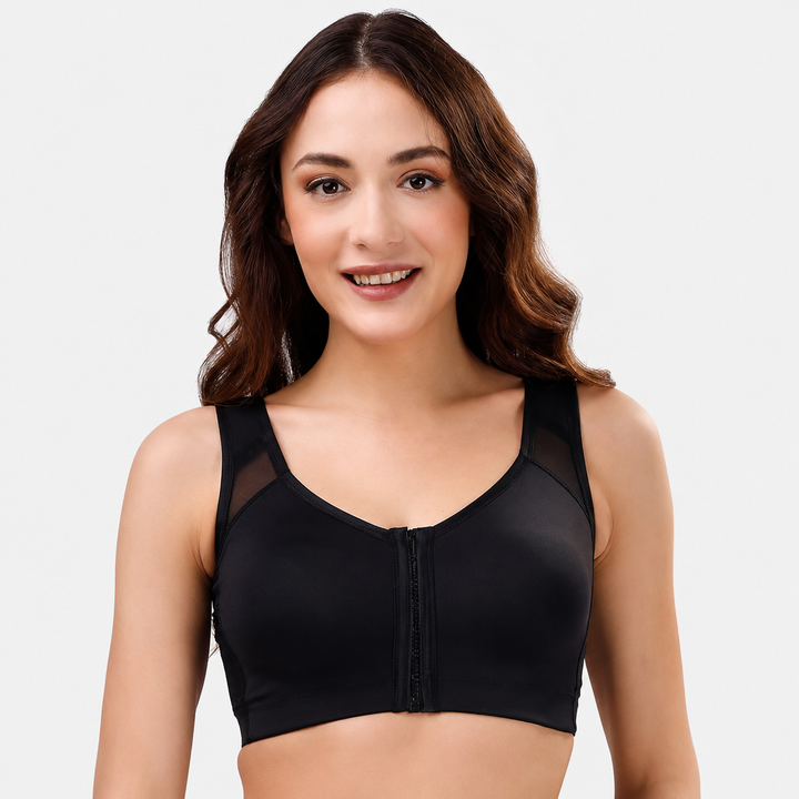 Lingerie: Sutiã feminino confortável com fecho frontal, oferece suporte e praticidade para uso diário.