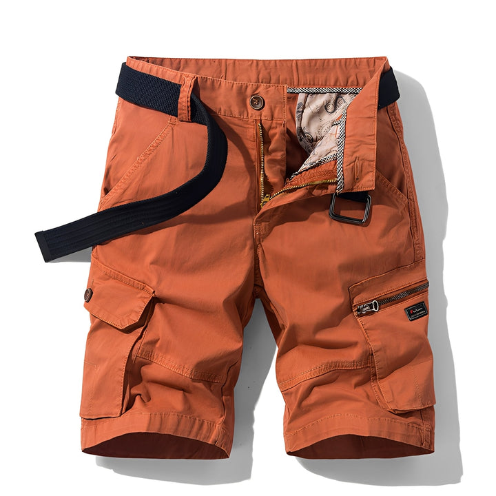Shorts cargo masculino casual com bolsos utilitários, perfeito para o verão e atividades ao ar livre.