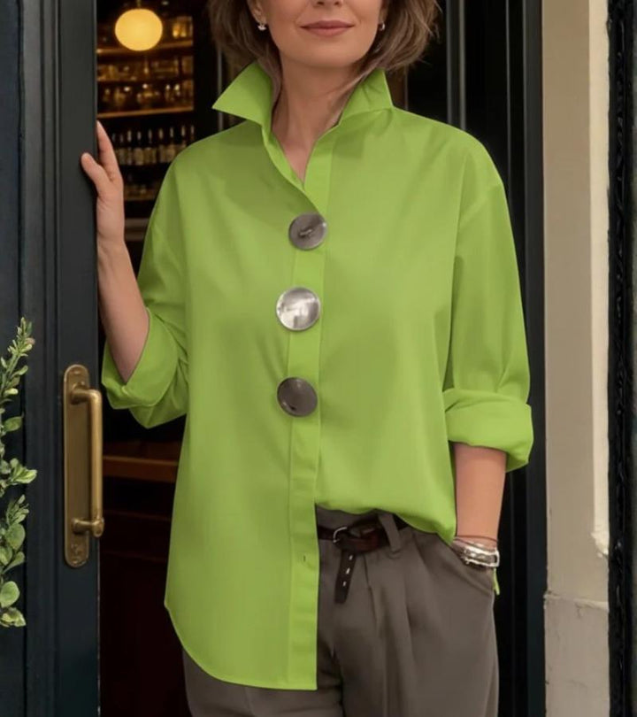 Blusa feminina elegante Grazia, peça chave para um look sofisticado, ideal para a moda casual chic.
