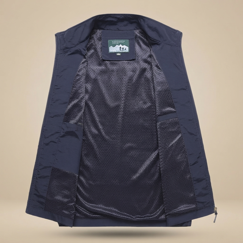 Colete masculino leve e confortável para o verão. Estilo casual e roupa masculina prática.