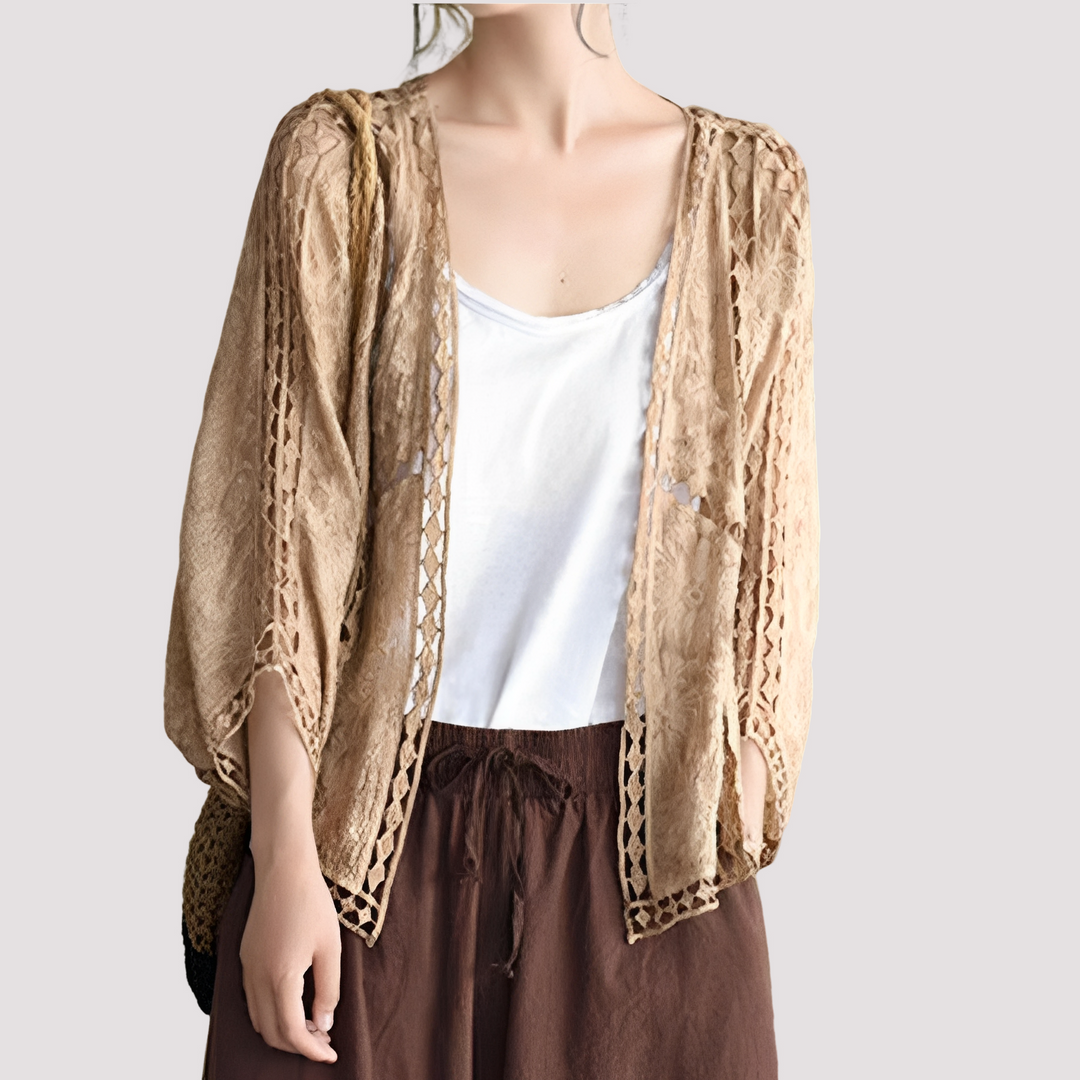 Cardigã feminino versátil em branco ou caqui, ideal para um estilo casual elegante e confortável no outono.
