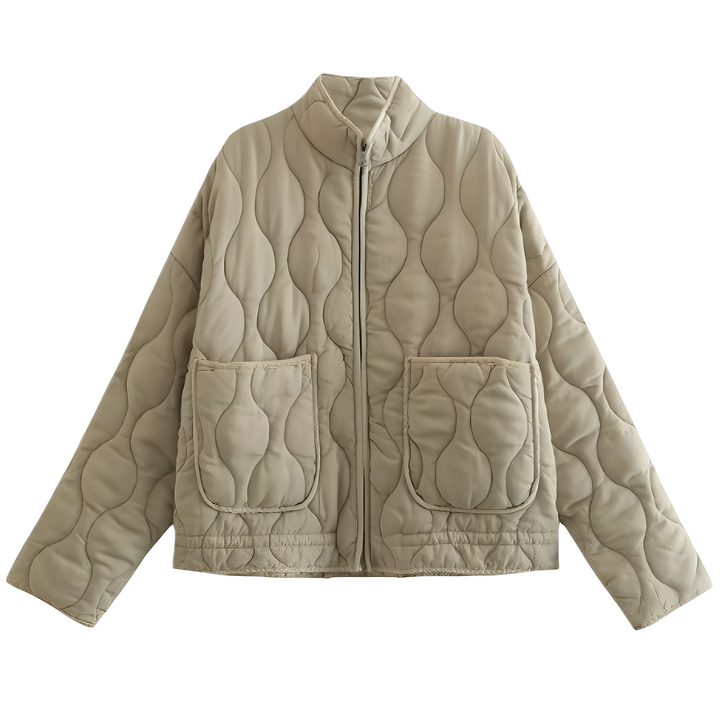 Casaco acolchoado feminino Honora, estilo clássico e solto para conforto e moda inverno/outono. Agasalho versátil e elegante.