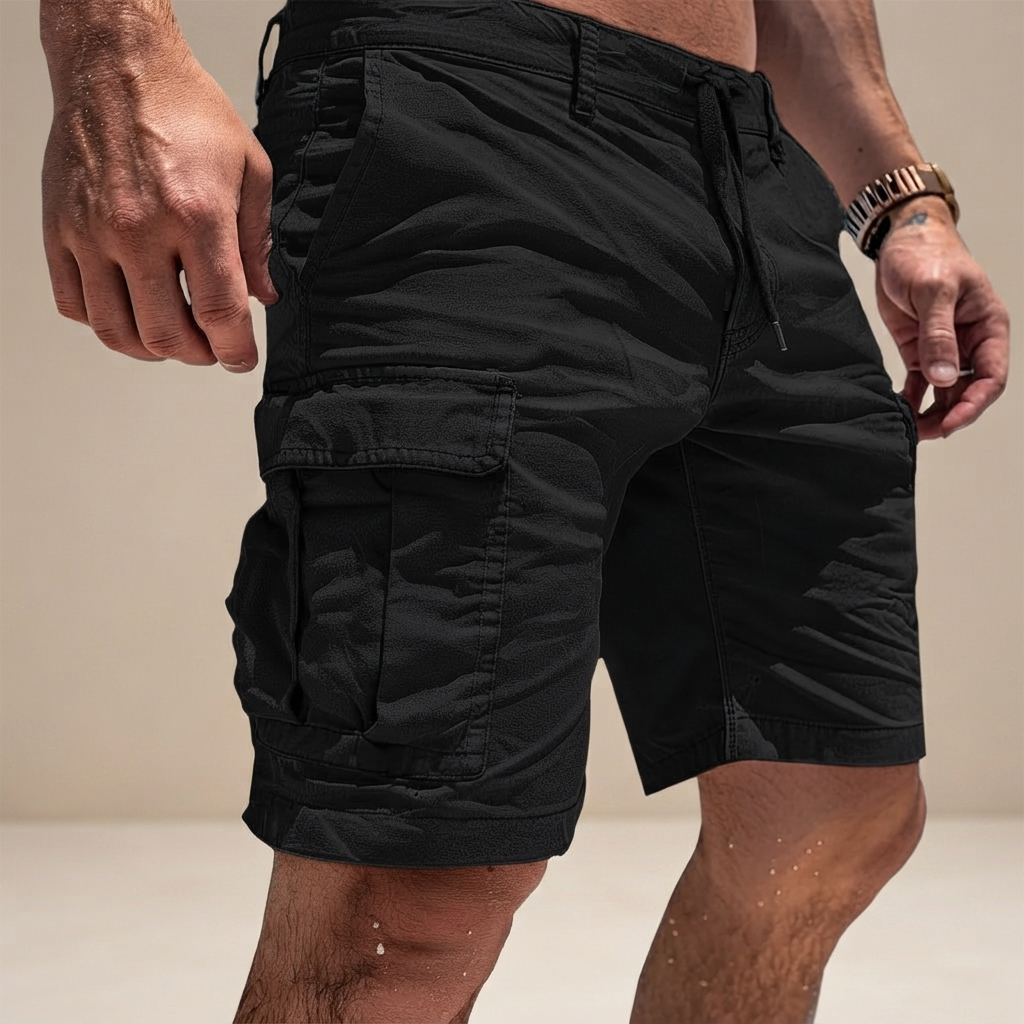 Shorts casuais masculinos de verão com corte confortável e tecido respirável, ideais para atividades ao ar livre.