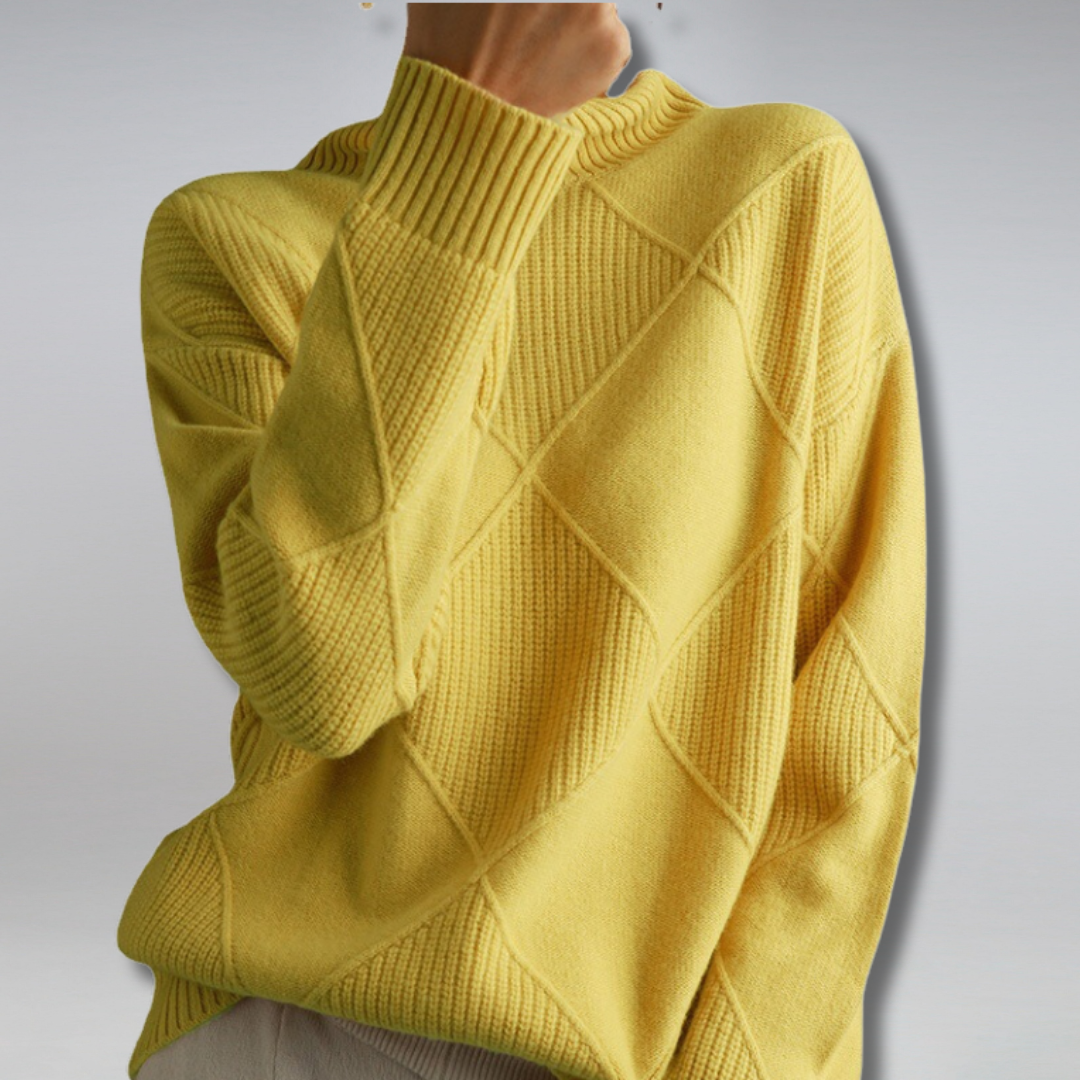 Suéter feminino elegante e confortável de tricot. Peça versátil para outono/inverno e todas as ocasiões.