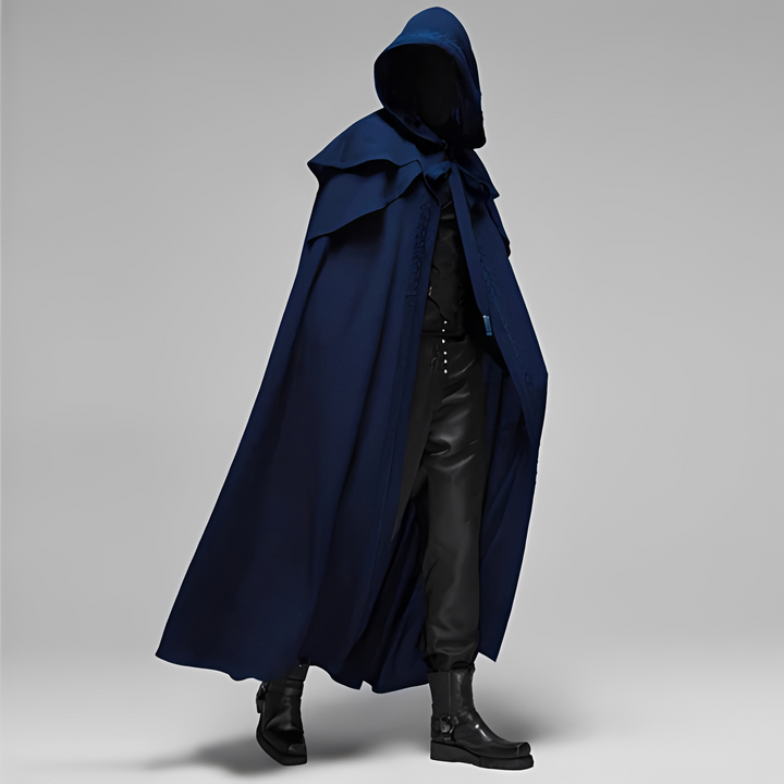 Capa gótica com capuz para mulher, ideal para Halloween, cosplay ou um look noturno de inverno.